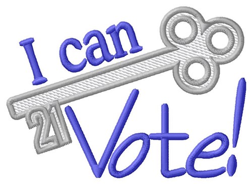 I Can Vote Machine Embroidery Design