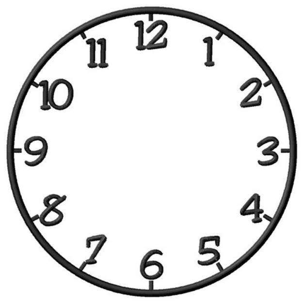 Picture of Clock Face Machine Embroidery Design