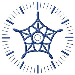 Picture of Star Clock Face Machine Embroidery Design