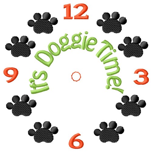 Its Doggie Time Machine Embroidery Design
