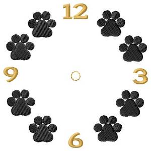Picture of Cat Paws Clock Machine Embroidery Design