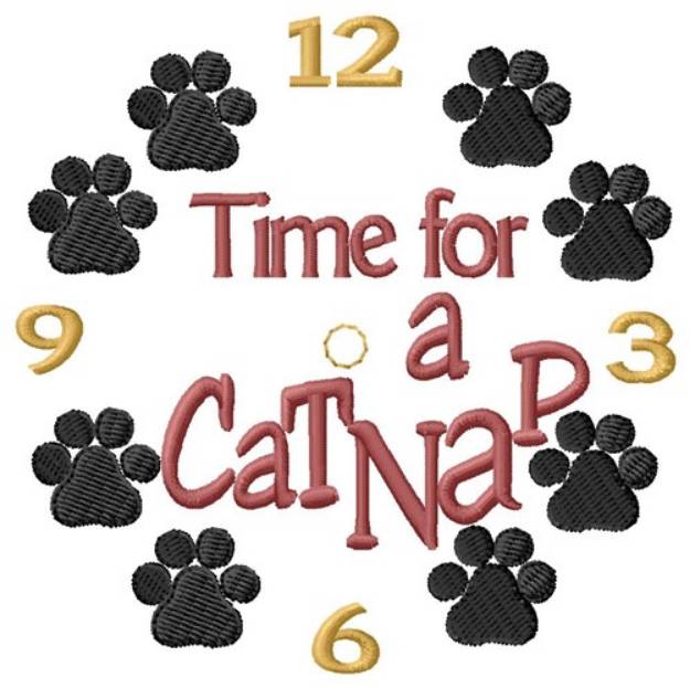 Picture of Time For A Catnap Machine Embroidery Design
