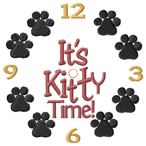 Its Kitty Time Machine Embroidery Design