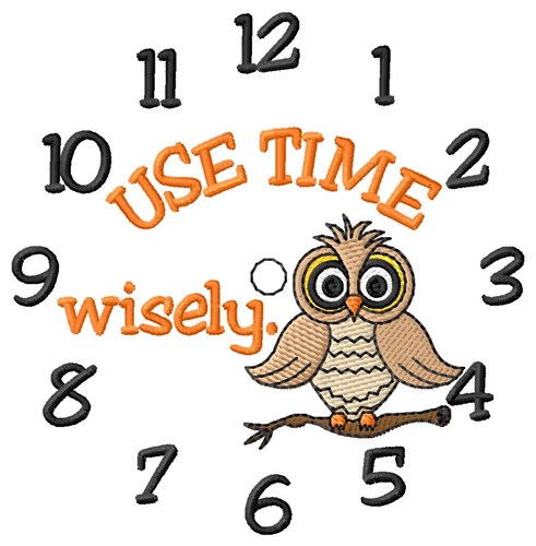 Owl Clock Machine Embroidery Design