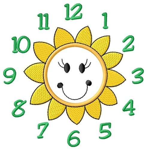 Sunflower Clock Machine Embroidery Design