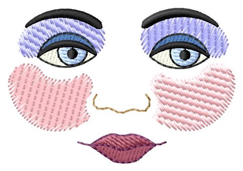 Doll Face Machine Embroidery Design