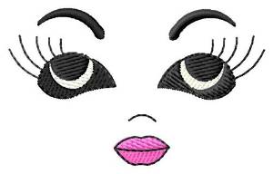 Picture of Woman Doll Face Machine Embroidery Design