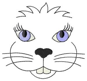 Picture of Bunny Face Machine Embroidery Design