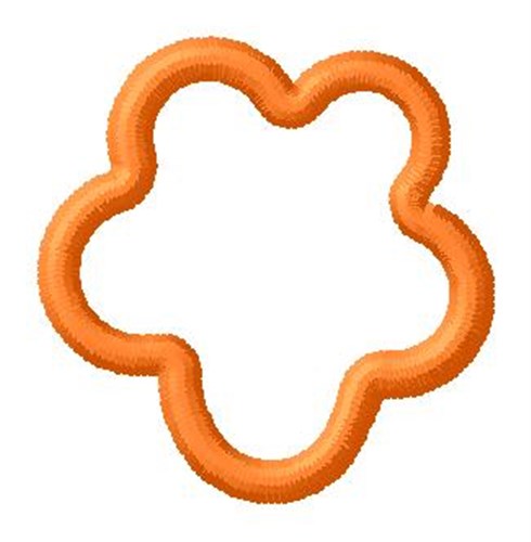 Orange Flower Outline Machine Embroidery Design
