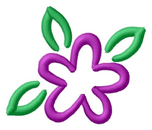 Purple Flower Outline Machine Embroidery Design