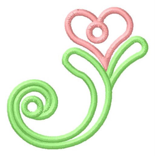 Pink Flower Outline Machine Embroidery Design