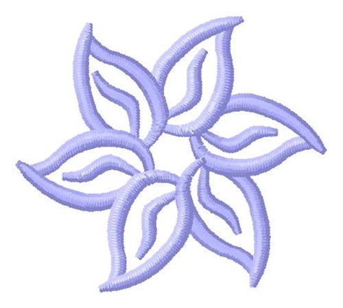 Blue Flower Outline Machine Embroidery Design