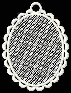 Picture of FSL Blank Oval Ornament Machine Embroidery Design