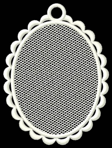 Picture of FSL Blank Oval Ornament Machine Embroidery Design