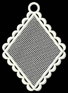 Picture of FSL Blank Diamond Ornament Machine Embroidery Design