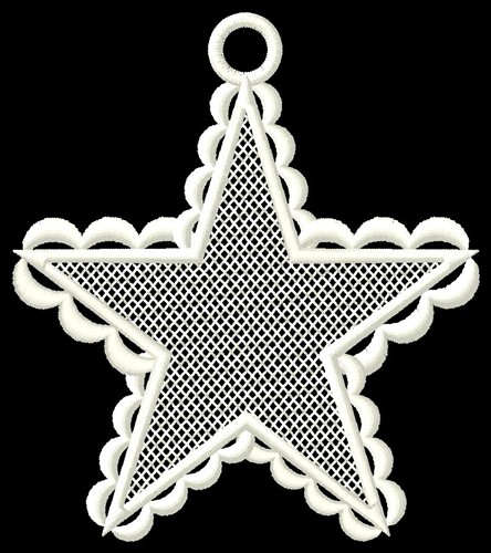 FSL Blank Star Ornament Machine Embroidery Design