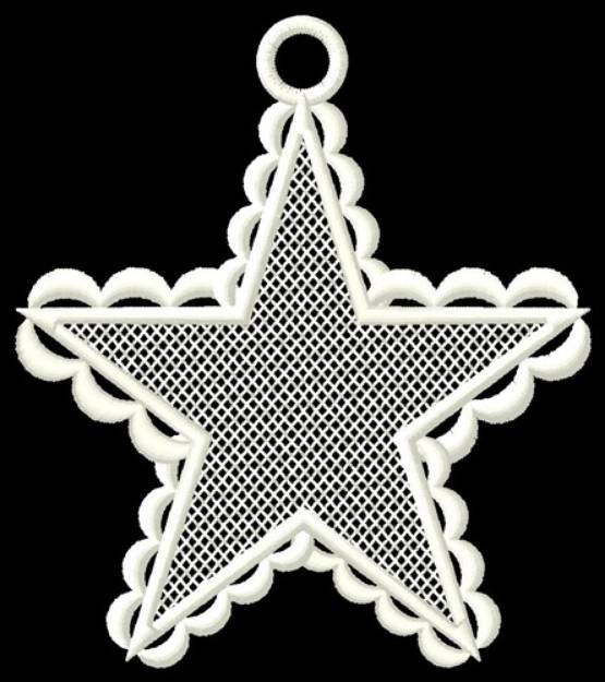Picture of FSL Blank Star Ornament Machine Embroidery Design