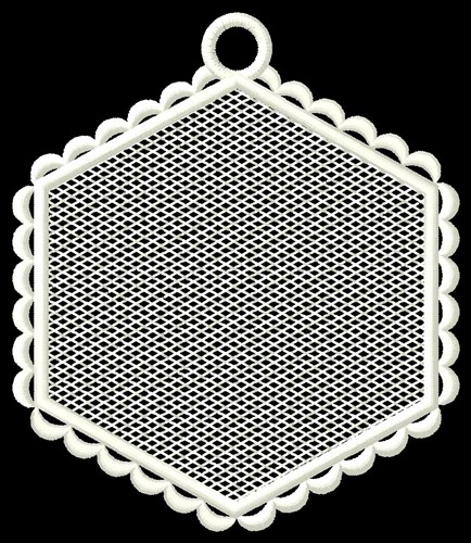 FSL Blank Hexagon Ornament Machine Embroidery Design