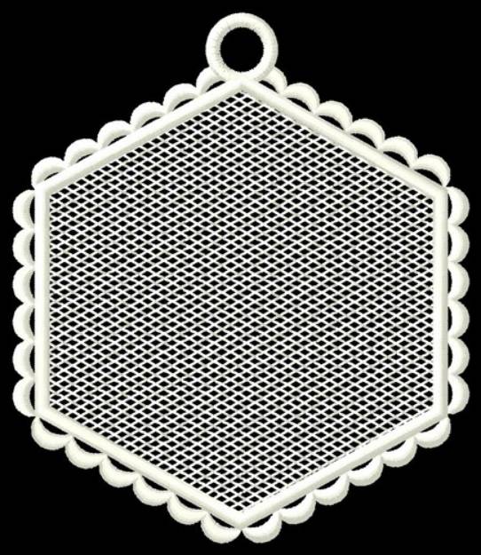 Picture of FSL Blank Hexagon Ornament Machine Embroidery Design