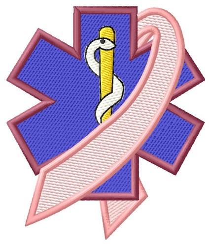 Star of Life with Ribbon Machine Embroidery Design
