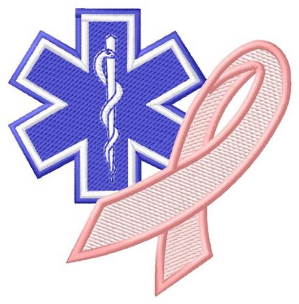 Picture of Star of Life Ribbon Machine Embroidery Design