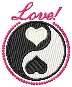 Picture of Love Yin Yang Machine Embroidery Design