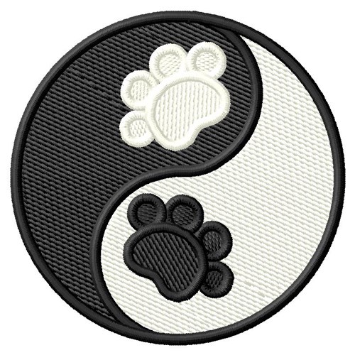 Dog Paws Yin Yang Machine Embroidery Design