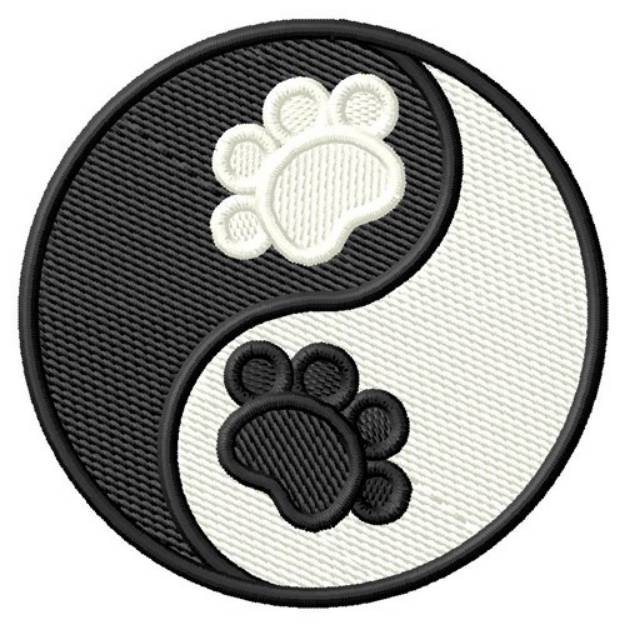 Picture of Dog Paws Yin Yang Machine Embroidery Design