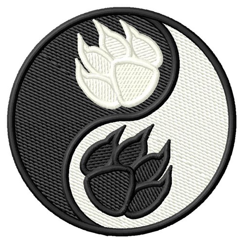 Cat Paws Yin Yang Machine Embroidery Design