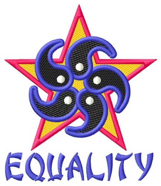 Picture of Equality Barnstar Machine Embroidery Design