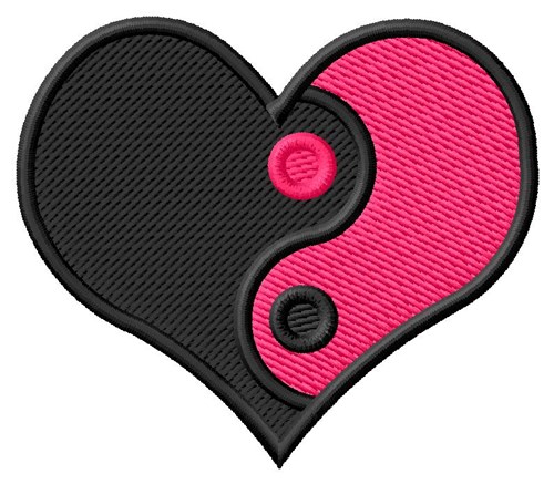 Heart Yin Yang Machine Embroidery Design