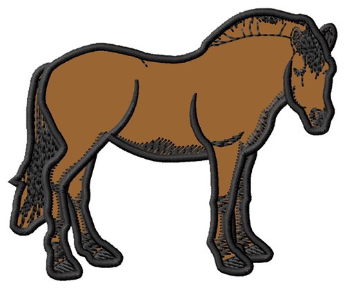 Fjord Pony Applique Machine Embroidery Design
