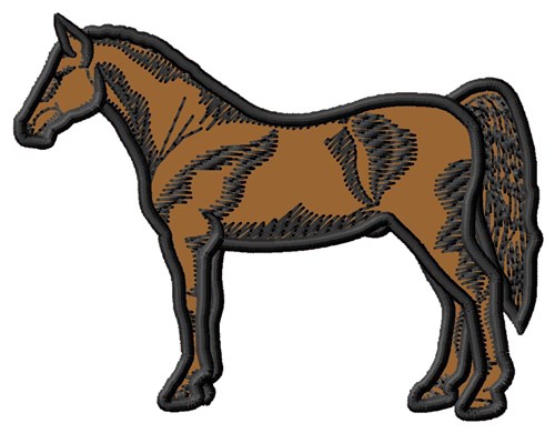 Hackney Horse Applique Machine Embroidery Design