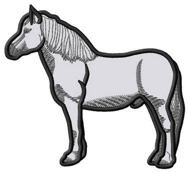 Picture of Highland Pony Applique Machine Embroidery Design