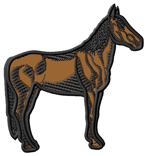 Maremma Horse Applique Machine Embroidery Design