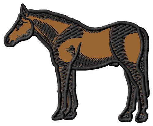 Quarter Horse Applique Machine Embroidery Design