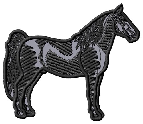 Black Tennessee Walking Horse Machine Embroidery Design