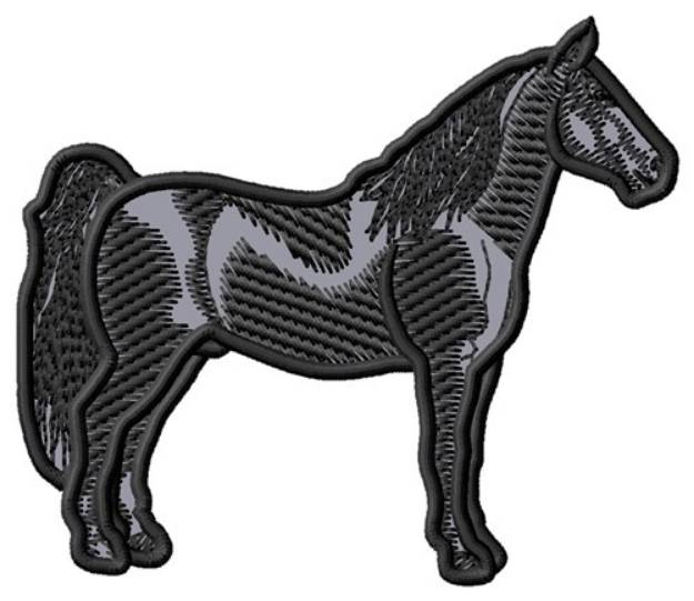 Picture of Black Tennessee Walking Horse Machine Embroidery Design
