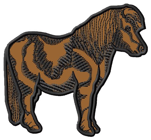 Shetland Pony Applique Machine Embroidery Design
