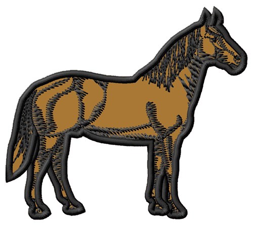 Quarter Horse Applique Machine Embroidery Design