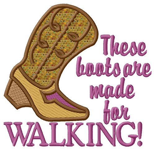 Walking Boots Applique  Machine Embroidery Design