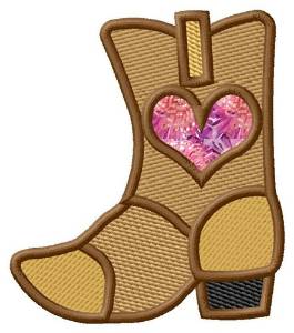 Picture of Heart Boot Applique  Machine Embroidery Design