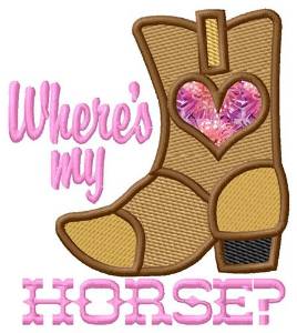 Picture of Wheres My Horse Applique  Machine Embroidery Design