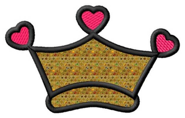 Picture of Heart Crown Applique  Machine Embroidery Design