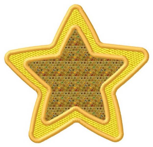 Picture of Gold Star Applique  Machine Embroidery Design