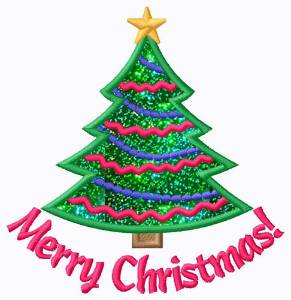 Picture of Merry Christmas Applique  Machine Embroidery Design
