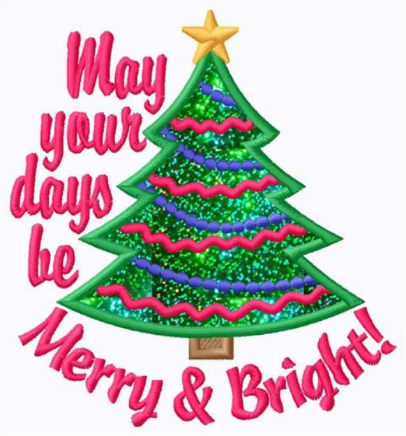 Picture of Days Be Merry Applique  Machine Embroidery Design