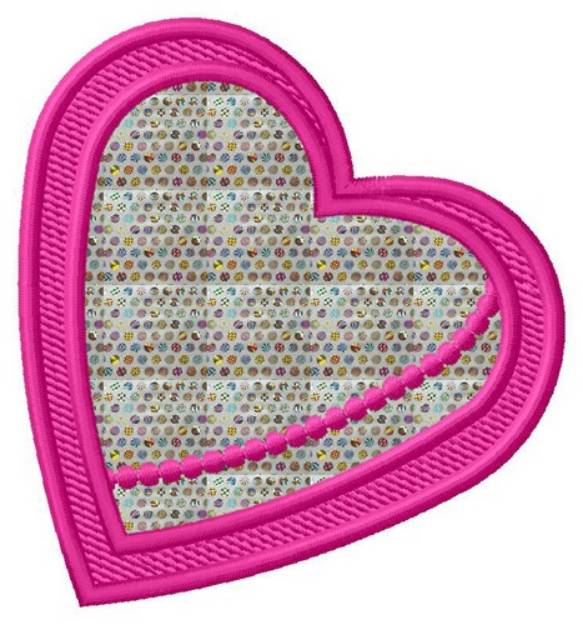 Picture of Heart Applique  Machine Embroidery Design