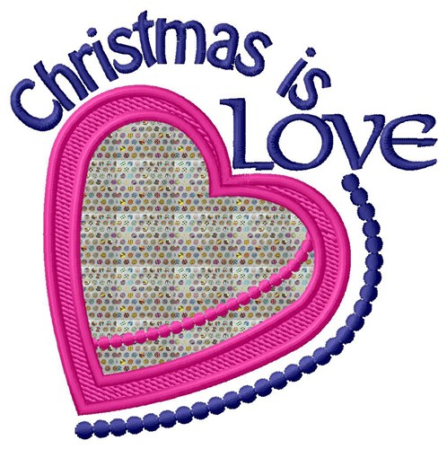 Christmas Love Applique  Machine Embroidery Design