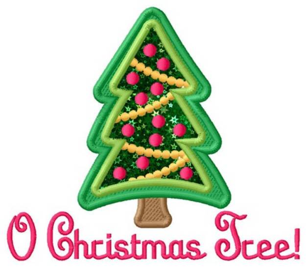 Picture of O Christmas Tree Applique  Machine Embroidery Design